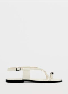 Zara Flat strappy sandals with metal adornment  - Image 1