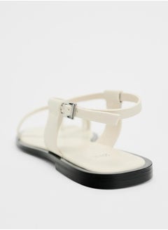 Zara Flat strappy sandals with metal adornment  - Image 4