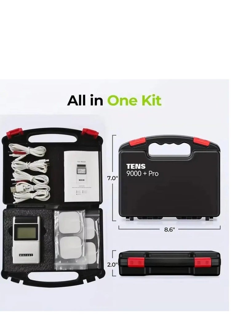 Relax Smart 24 Modes Dual Channel TENS Muscle Stimulator EMS Pulse Rechargeable Full Body Massage Acupuncture Machine with 10 Pads - Image 3