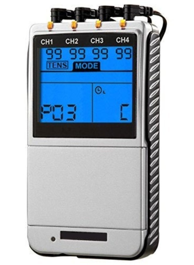 Relax Smart 24 Modes Dual Channel TENS Muscle Stimulator EMS Pulse Rechargeable Full Body Massage Acupuncture Machine with 10 Pads - Image 4