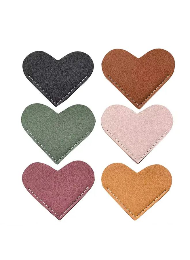 Light Purple Heart Shaped Faux Leather Bookmarks Set Of 2 Cute Handmade Reading Accessories Gift For Book Lovers - Image 1