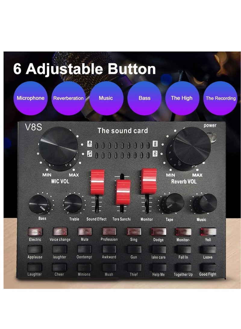 Lixada Multi-functional Live Sound Card BM800 Microphone Set Audio Recording Equipments (Black) - Image 2