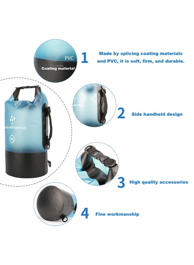 CMGTYYD Floating Waterproof Dry Bag Backpack, 10L Roll Top Lightweight Dry Storage Bag Backpack Sack for Kayaking, Rafting, Boating, Swimming, Camping, Hiking, Beach, Fishing (Blue) - Image 4