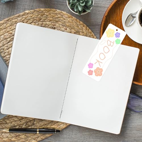 SBYURE 150 Pack DIY Craft White Bookmarks Blank Cardstock Bookmarks for String or Tassel,DIY Projects and Gifts Tags,5.5 x 2 Inches - Image 5