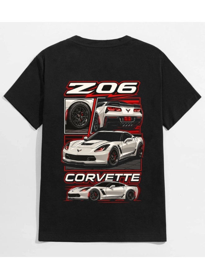 TrendSavy American Performance Sports Car Graphic T-Shirt for Men | High Performance Car Back Print Streetwear Tee - Image 1