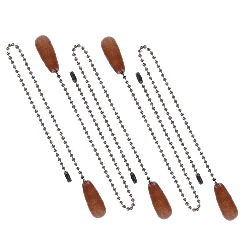 Wooden Pull Chain Extension For Ceiling Fan Light Fixtures 5pcs Natural Log Color - Image 2