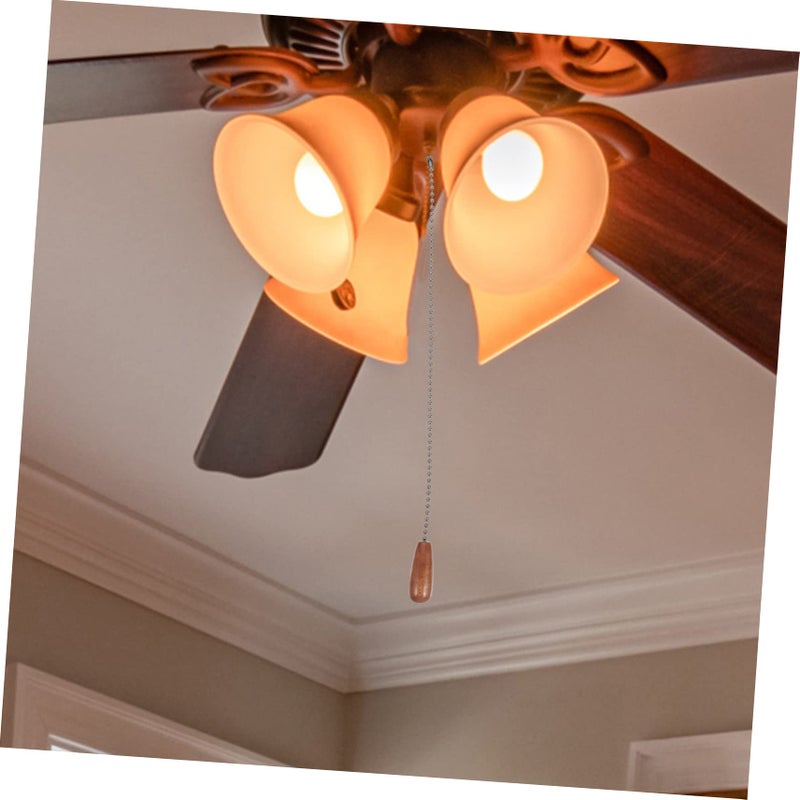 Wooden Pull Chain Extension For Ceiling Fan Light Fixtures 5pcs Natural Log Color - Image 4