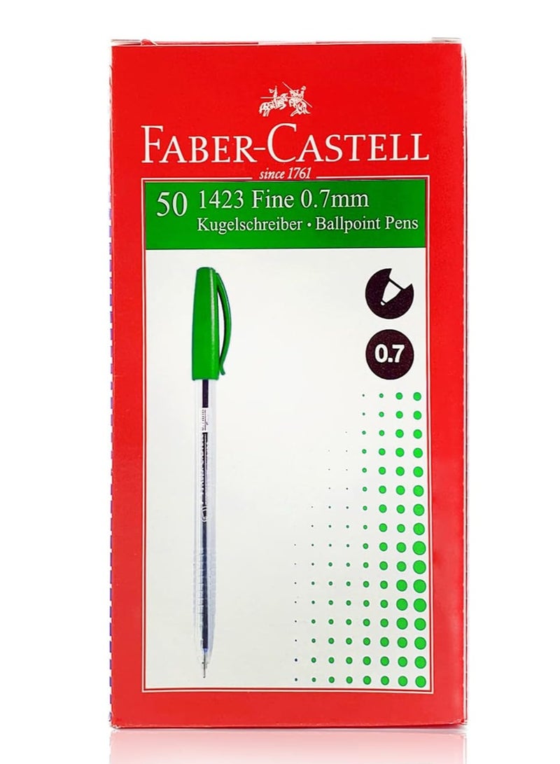 FABER-CASTELL قلم حبر جاف 50 قطعة حبر أخضر - Image 1