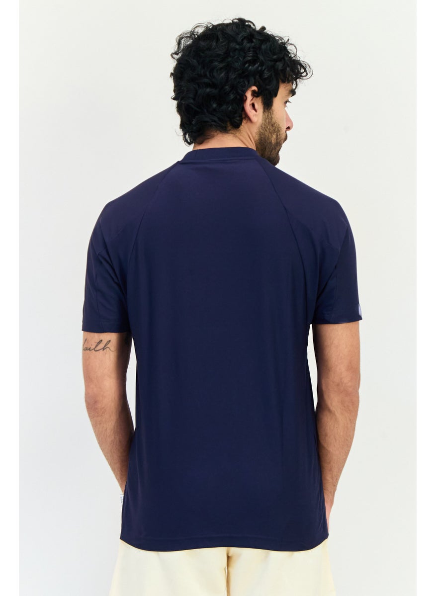 Adidas Men Sportswear Fit Short Sleeves Outdoors T-Shirts, Navy  - Image 4