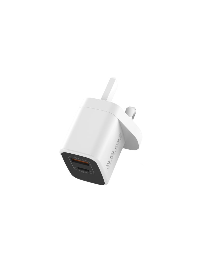 فيكوشا شاحن سريع GaN بقوة 35 وات بمنفذين USB-A + Type-C مع مخرج مستقل باللون الأبيض  - Image 5