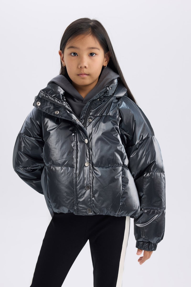 DeFacto Girl Hooded Waterproof Puffer Jacket  - Image 3