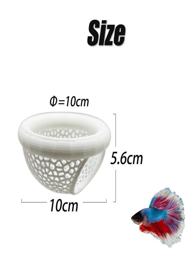 HOZOE Aquarium Floating Betta Fish Skins, Betta or Shrimp Feeder, Cave and Hammock, Small Fish Feeding Rings, Aquarium Hiding Feeding Decorative Accessories (White) - Image 3