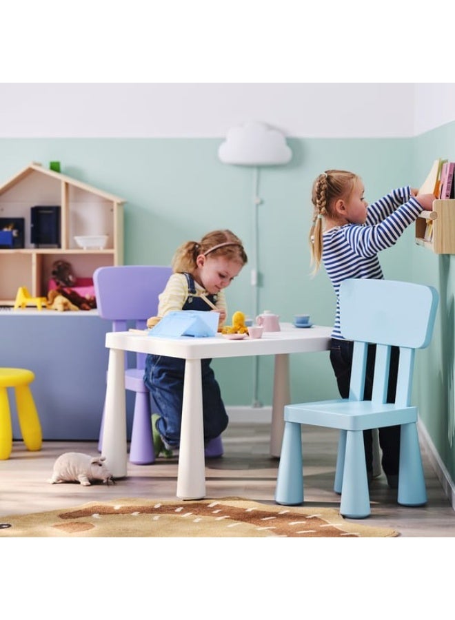 IKEA (IKEA) كرسي أطفال ماموت من ايكيا أزرق فاتح، كرسي بلاستيكي متين للاستخدام الداخلي والخارجي، خفيف الوزن - Image 2