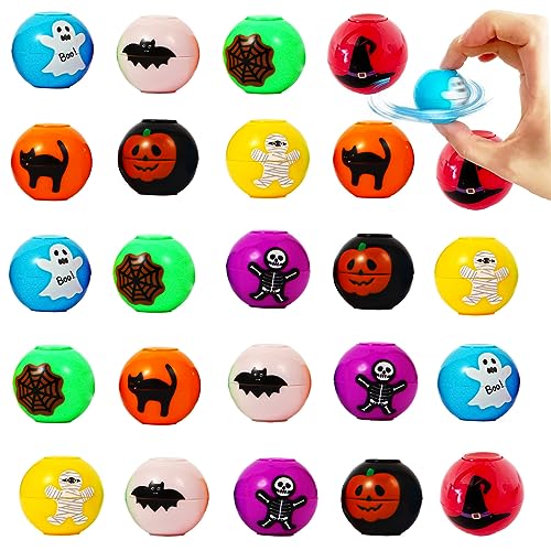 CHHOEAV 24 Pcs Halloween Mini Fidget Spinners Ball Toys for Kids Adults Halloween Trick or Treat Goodie Bag Fillers Treasure Box Toys for Boys Girls Halloween Party Favors Classroom Prizes - Image 1