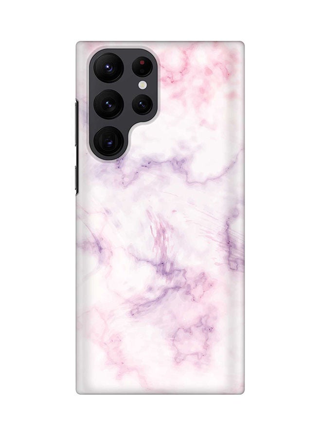 Stylizedd Case for Samsung Galaxy S22 Ultra 5G Snap Case Slim Snap Classic Series Shield Matte Finish Print - Marble Print Cotton Candy - Image 1