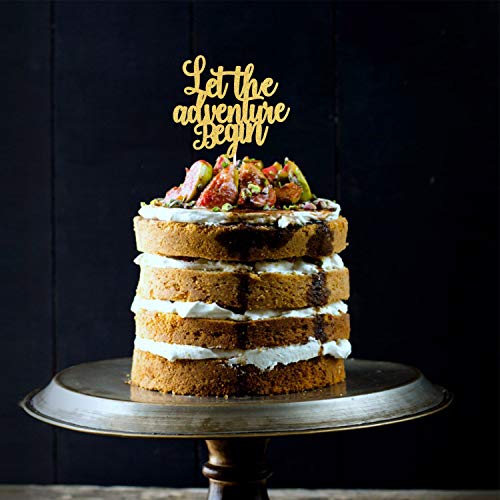 PANHUI Let the Adventure Begin Cake Topper for Going Away Travel Themed Wedding Party Decorations - Image 4