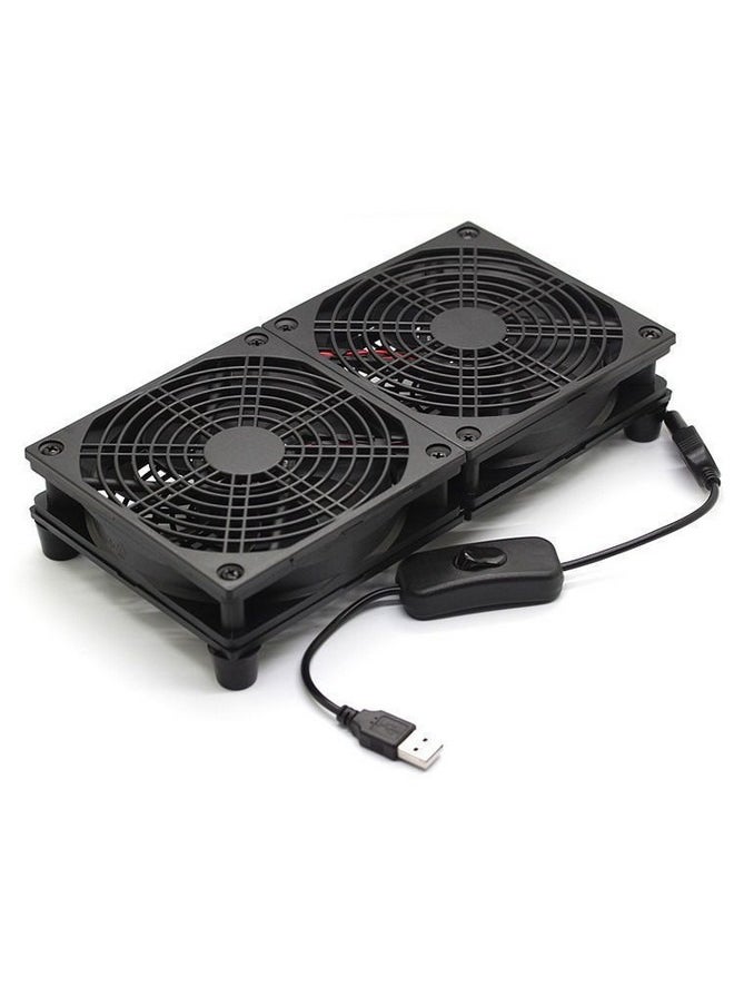 Generic - USB Router Cooling Fan, Quiet design Optical Cat Set-top Box Cooling Radiator Rack Base, Silent High Airflow Router Heat Sink for Computer Cooler TV Box - Image 1