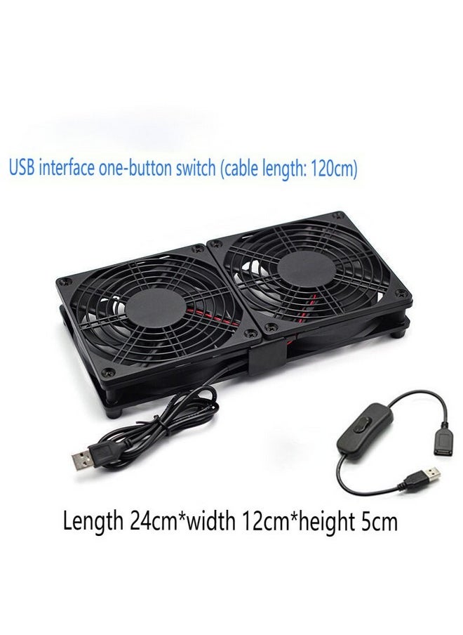 Generic - USB Router Cooling Fan, Quiet design Optical Cat Set-top Box Cooling Radiator Rack Base, Silent High Airflow Router Heat Sink for Computer Cooler TV Box - Image 1