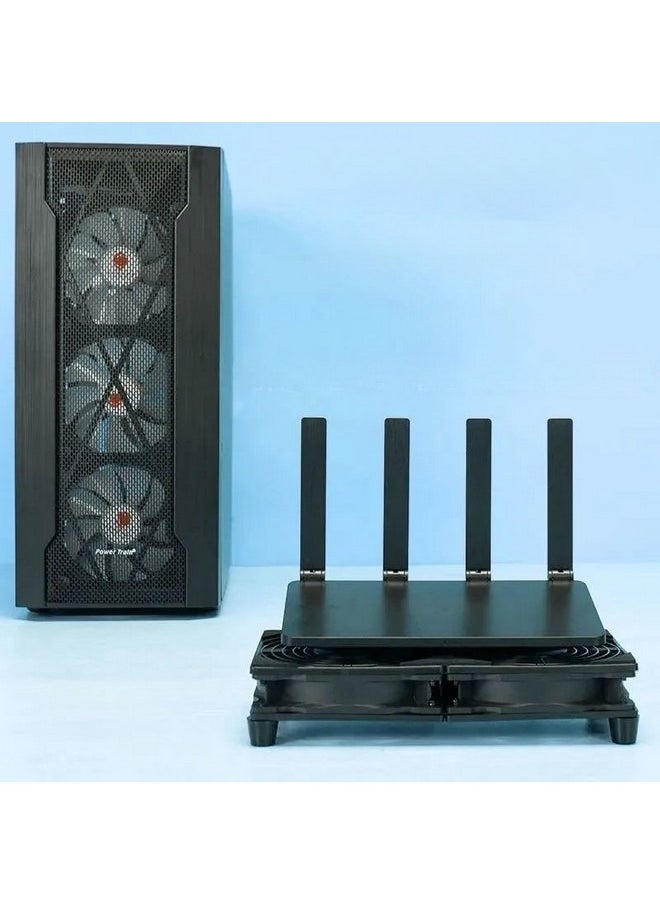 Generic - USB Router Cooling Fan, Quiet design Optical Cat Set-top Box Cooling Radiator Rack Base, Silent High Airflow Router Heat Sink for Computer Cooler TV Box - Image 1