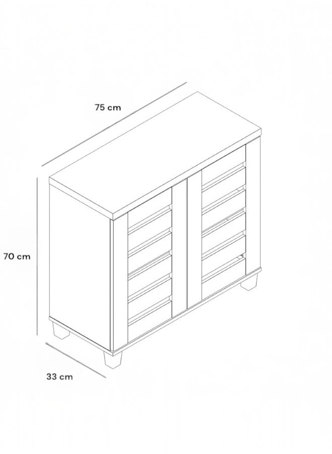 woodx Light Wood Shoe Storage Cabinet with Double Doors  - Image 3