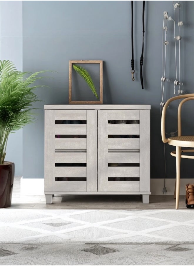 woodx Light Wood Shoe Storage Cabinet with Double Doors  - Image 1