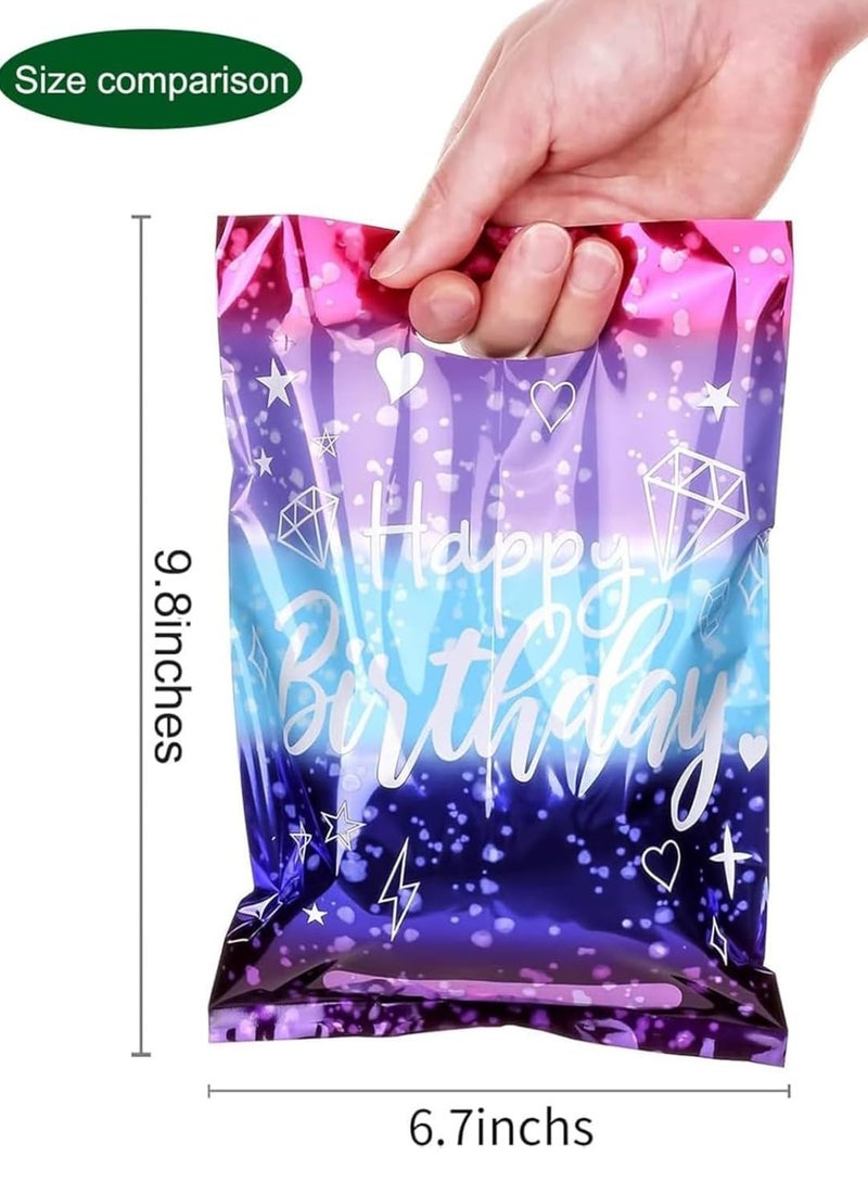 VRB Dec 24 قطعة أكياس هدايا فويل، أكياس هدايا للعودة لعيد ميلاد الأطفال، أكياس هدايا العودة لحفلة عيد الميلاد للأولاد والبنات، أكياس هدايا ملونة (24 قطعة تصميم حفلة عيد الميلاد) - Image 2