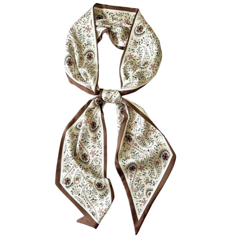 FONYVE Silk Head Scarf for Hair Fashion Headwrap for Women Lightweight Neck Tie - Image 1