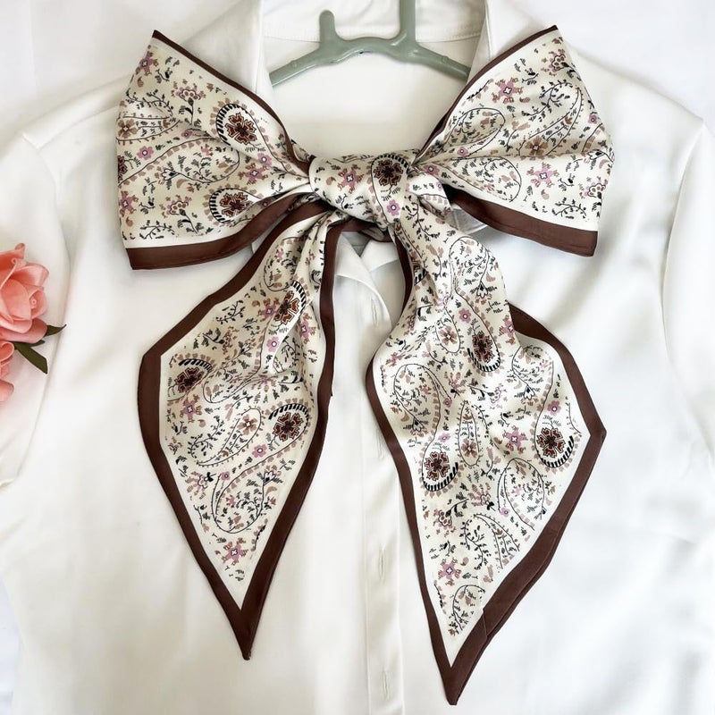 FONYVE Silk Head Scarf for Hair Fashion Headwrap for Women Lightweight Neck Tie - Image 3
