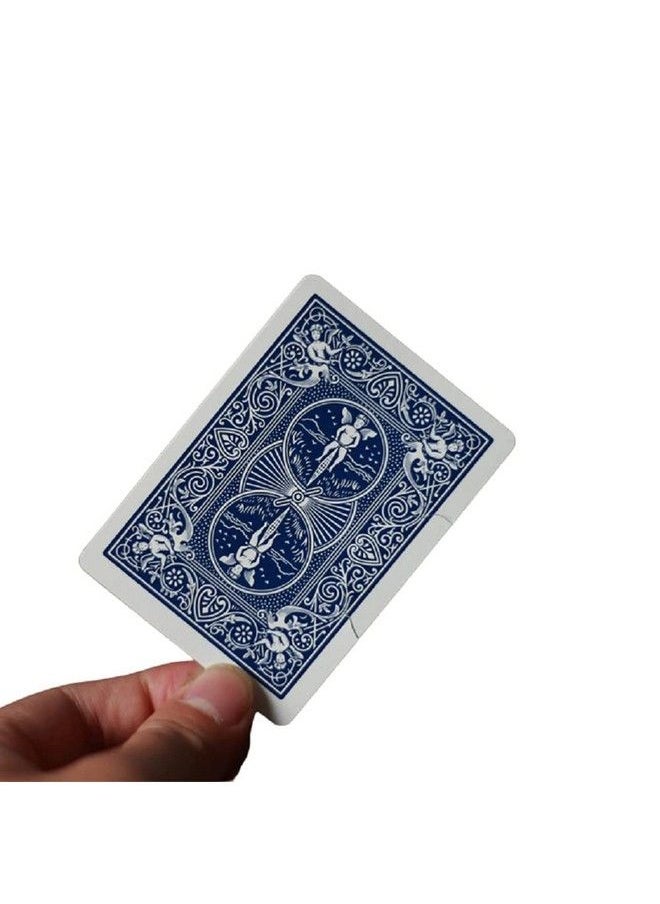 MilesMagic - Magician Close Up Bite Out Card Gimmick Bitten & Restored Bicycle Card Real Mind Blowing Illusion Magic Trick (Blue) - Image 1