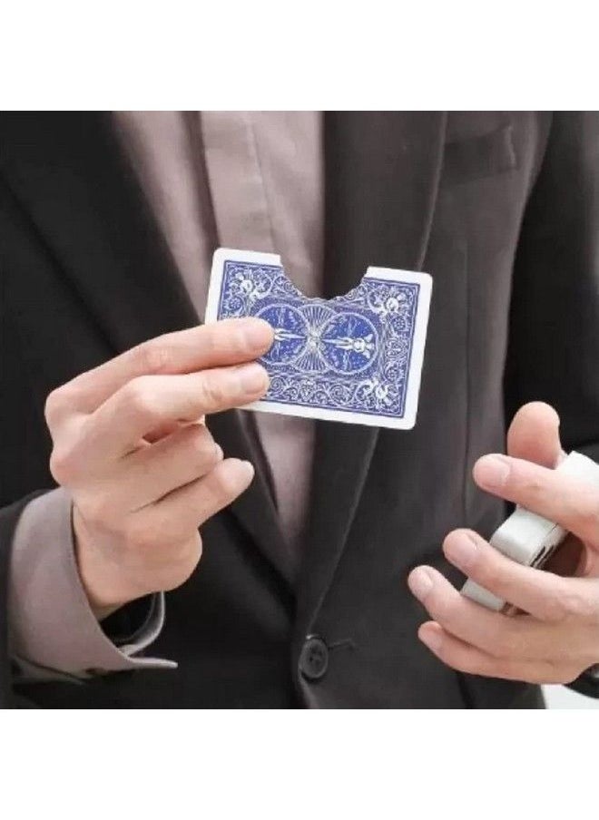 MilesMagic - Magician Close Up Bite Out Card Gimmick Bitten & Restored Bicycle Card Real Mind Blowing Illusion Magic Trick (Blue) - Image 1