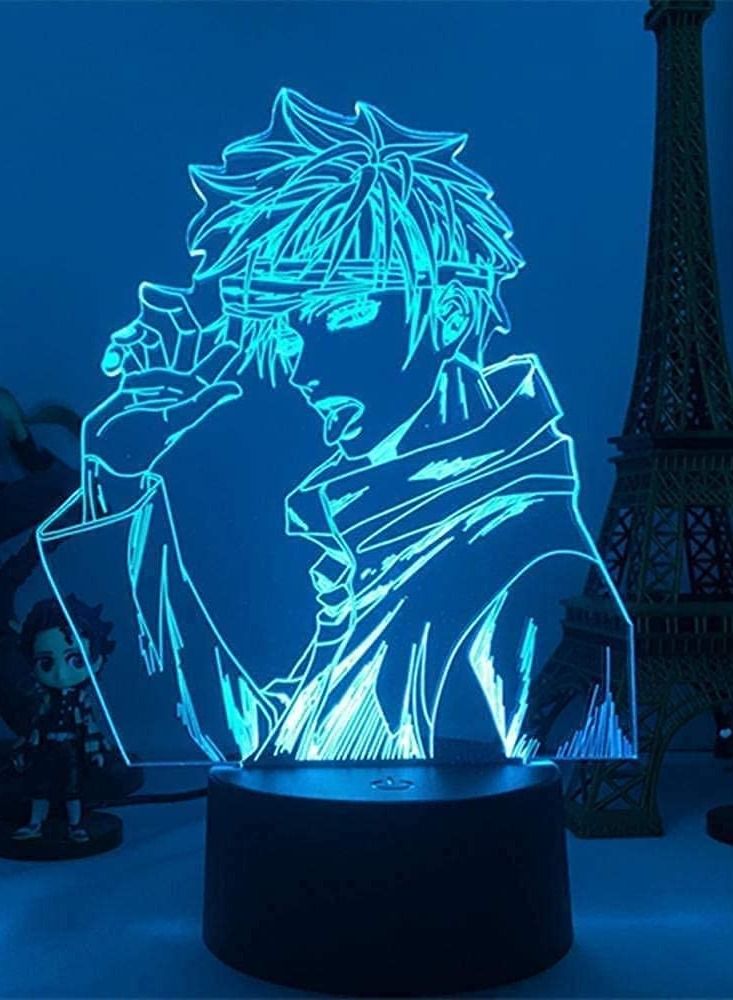 althiqahkey 3D Illusion Lamp LED Night Light Anime Satoru Gojo Jujutsu Kaisen Birthday Gift for Kids Boys Girls Creative USB Table Lamp for Bedroom Decor Remote Control Lighting - Image 2