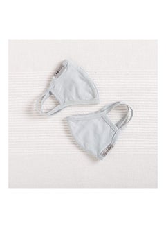 2-Piece Eco Friendly Reusable Washable Soft Adults Face Masks Grey Mist 30x13.5cm