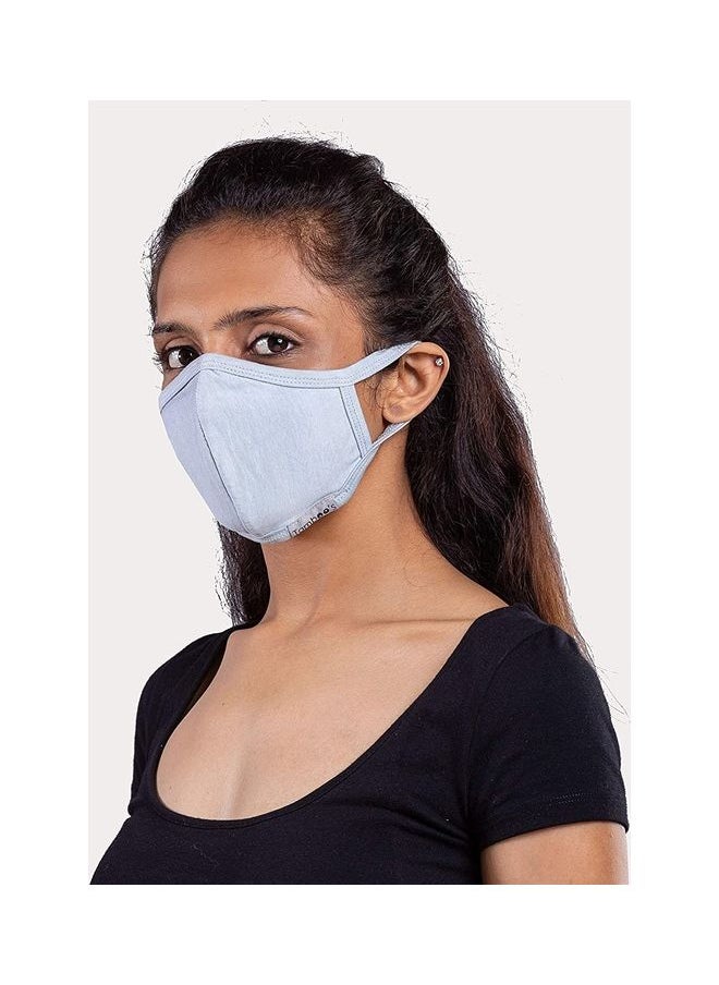 Tamboo's - 2-Piece Eco Friendly Reusable Washable Soft Adults Face Masks Grey Mist 30x13.5cm - Image 1