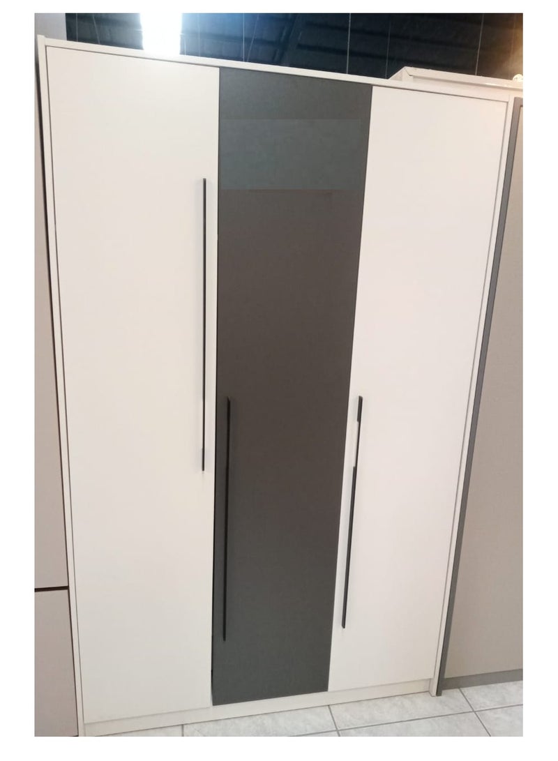 Generic WARDROBE 3 DOOR , CONTRAST COLOR DOOR, 5 SHELF, DRESS HANGER, ONE DRAWER 200*120*50 CM  - Image 1