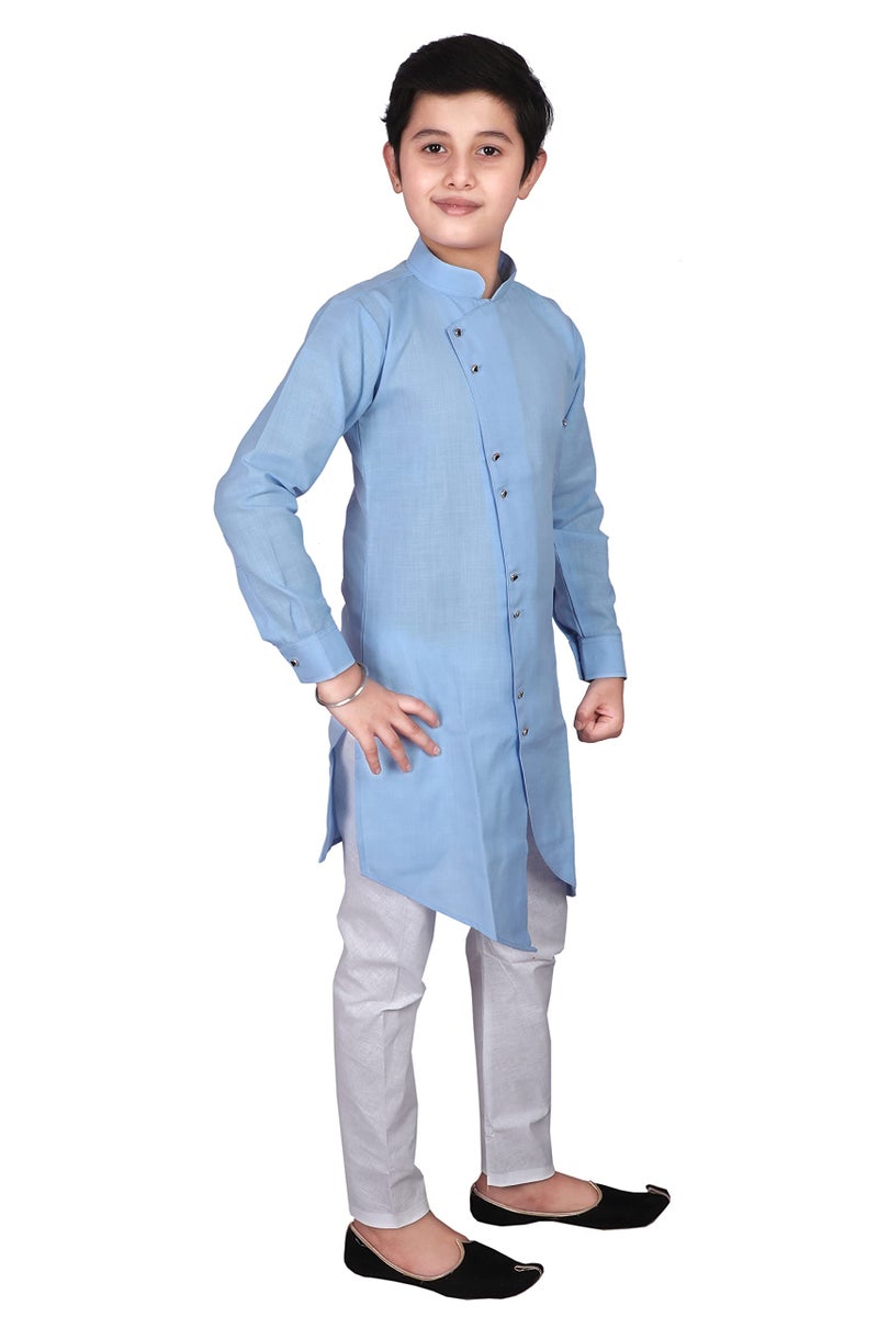 Pro-Ethic Style Developer Kid's Cotton Kurta Pajama Set (S-109 Sky Blue 3_Blue_3 Years-4 Years) - Image 3