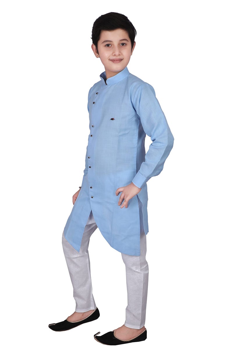 Pro-Ethic Style Developer Kid's Cotton Kurta Pajama Set (S-109 Sky Blue 3_Blue_3 Years-4 Years) - Image 4