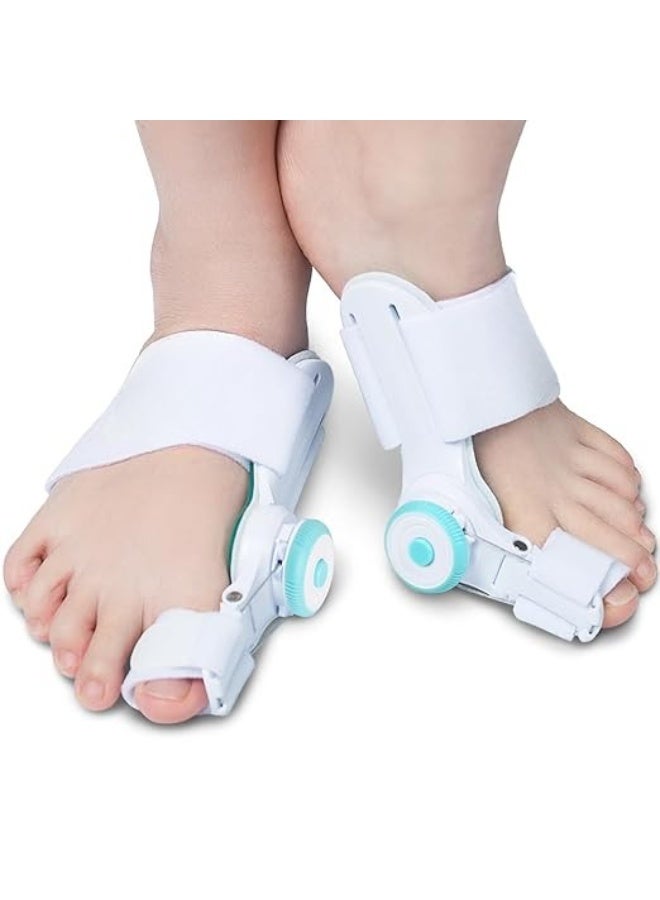 Bunion Corrector Set (1 Pair Adjustable Knob) for Women & Men - Big Toe Splint Straightener Kit + 2 Pairs Silicone Toe Straighteners + 3 Pairs Spacers - Total Relief & Toe Alignment - Image 1