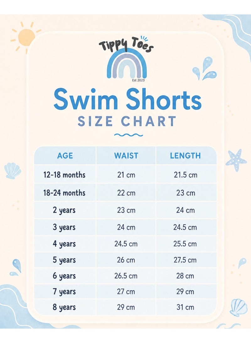 Tippytoes Baby Boys Turtle Print Orange Swim Shorts Toddler Kids Quick Dry Swimming Trunks Children Beach Summer Swimwear (12M 18M 2Y) - Image 3