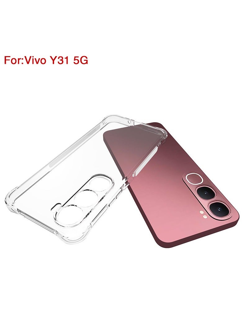 general Transparent Protective Case Compatible with Vivo Y31 5G Slim-Fit TPU Clear Soft Back Cover Features 4-Corner Shock-Absorbing Airbags and Camera Lens Protection - Image 3