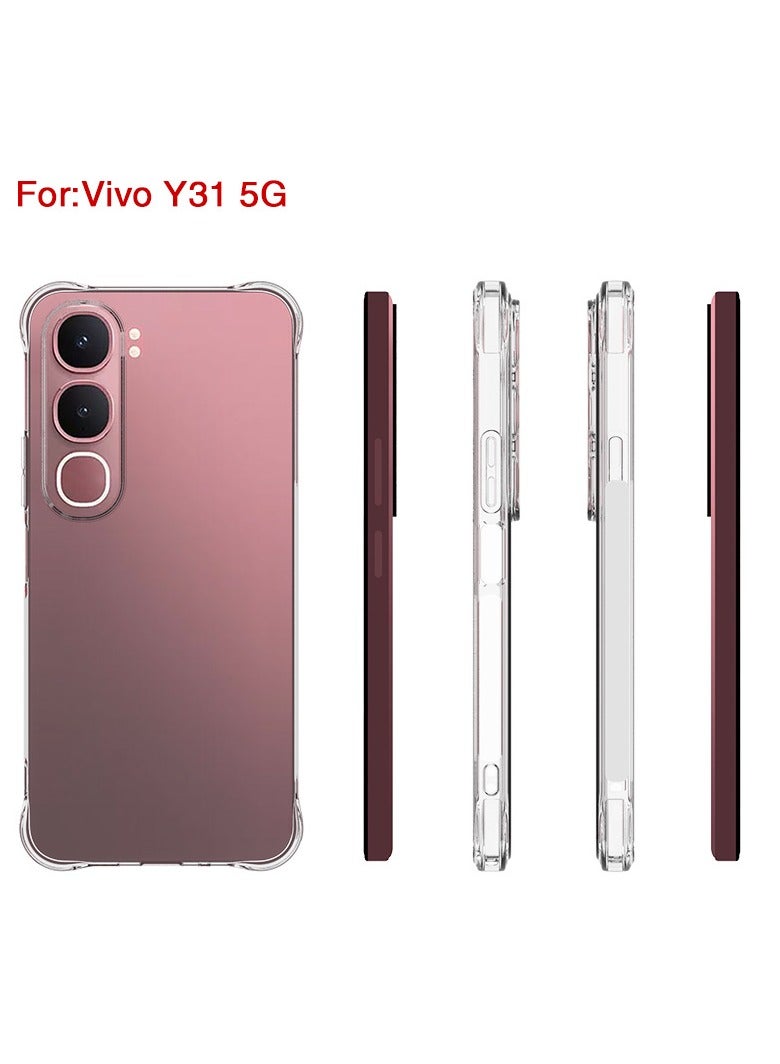 general Transparent Protective Case Compatible with Vivo Y31 5G Slim-Fit TPU Clear Soft Back Cover Features 4-Corner Shock-Absorbing Airbags and Camera Lens Protection - Image 2