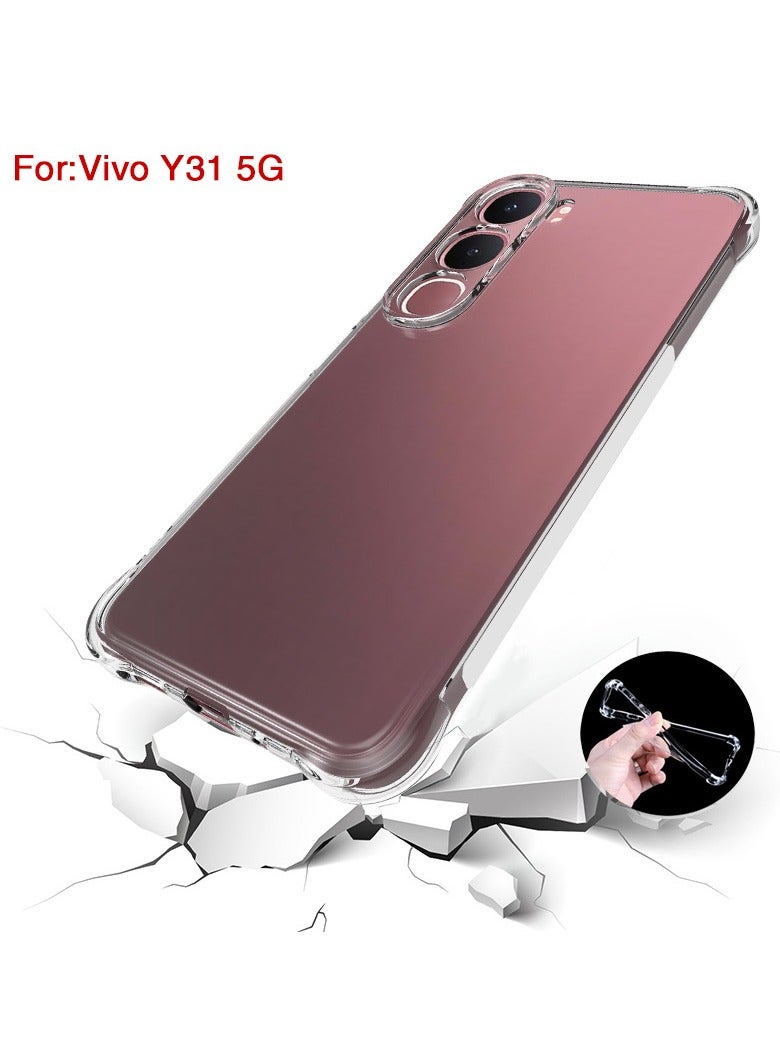 general Transparent Protective Case Compatible with Vivo Y31 5G Slim-Fit TPU Clear Soft Back Cover Features 4-Corner Shock-Absorbing Airbags and Camera Lens Protection - Image 4
