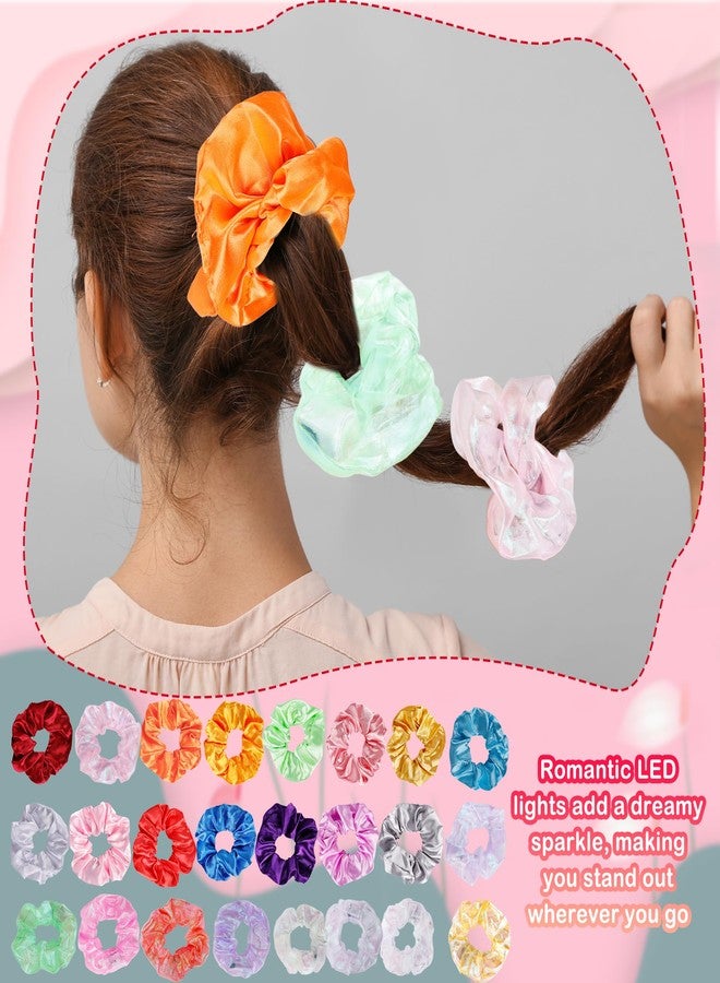 Conagel 48 Pcs Light up Scrunchies Luminous Hair Scrunchies Neon Colorful Hair Tie for Women Girls Glow in the Dark Christmas Carnival Party Supply - Image 5