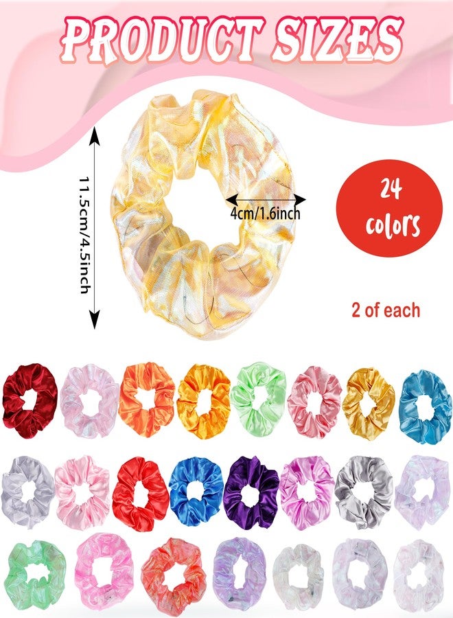 Conagel 48 Pcs Light up Scrunchies Luminous Hair Scrunchies Neon Colorful Hair Tie for Women Girls Glow in the Dark Christmas Carnival Party Supply - Image 2