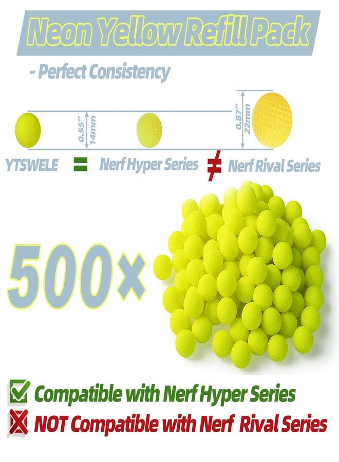 YTSWELE 500 Rounds Refill Pack Balls Ammo for Nerf Hyper Blaster Series Stock Up Hyper Games(Bucket) - Image 3