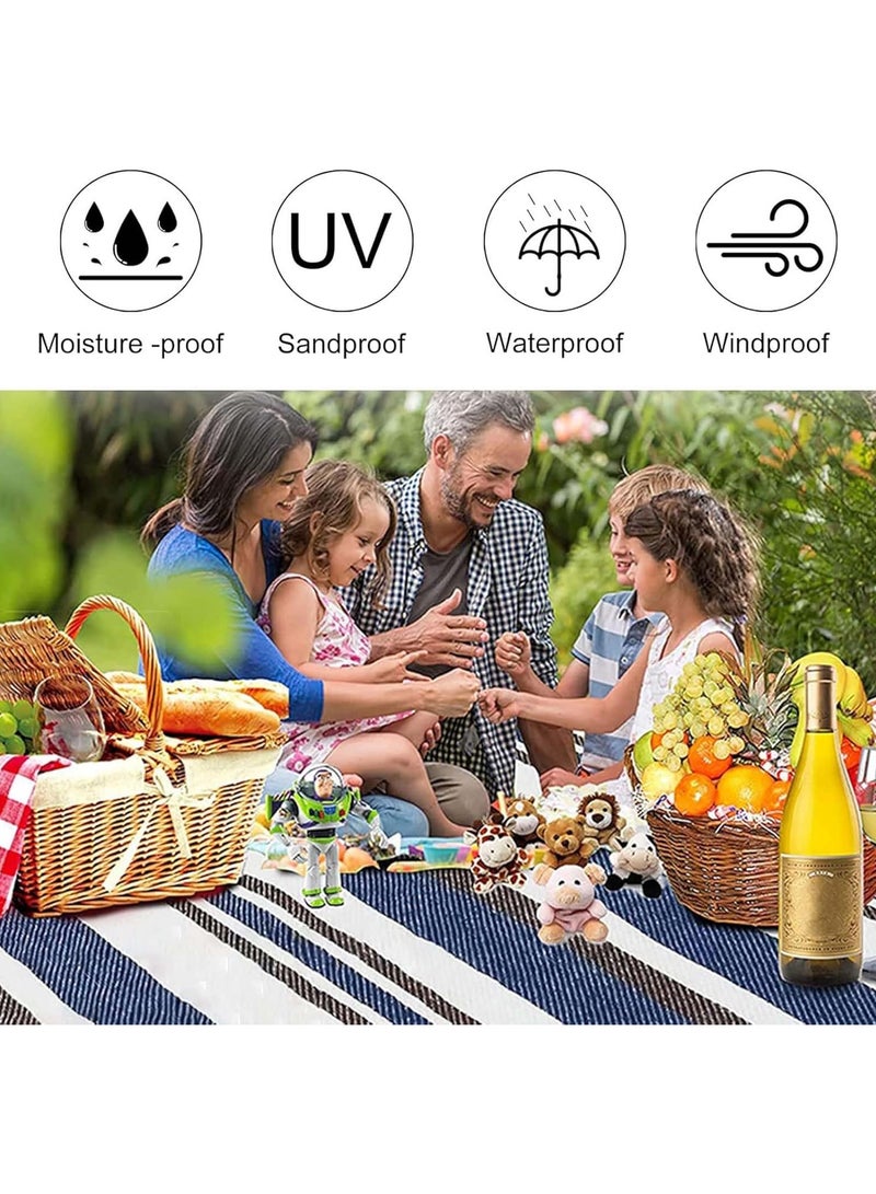 Generic Outdoor Waterproof Picnic Blanket Mat 150*200CM Extra Large Dual Layer Water Resistant Lunch Blankets Adjustable Carrying Strap for Grass, Beach, Park Picnic  - Image 5