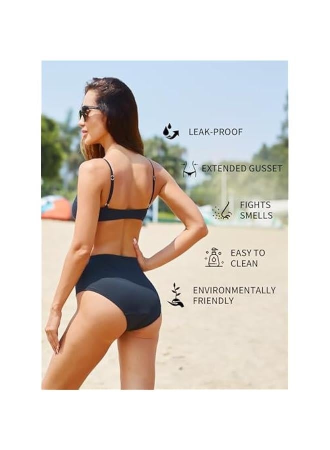 Period Swimwear-Menstrual Swimsuit Bikini Bottoms-High Waisted Leakproof Swim Bottoms for Teens Girls and Women. - Image 2