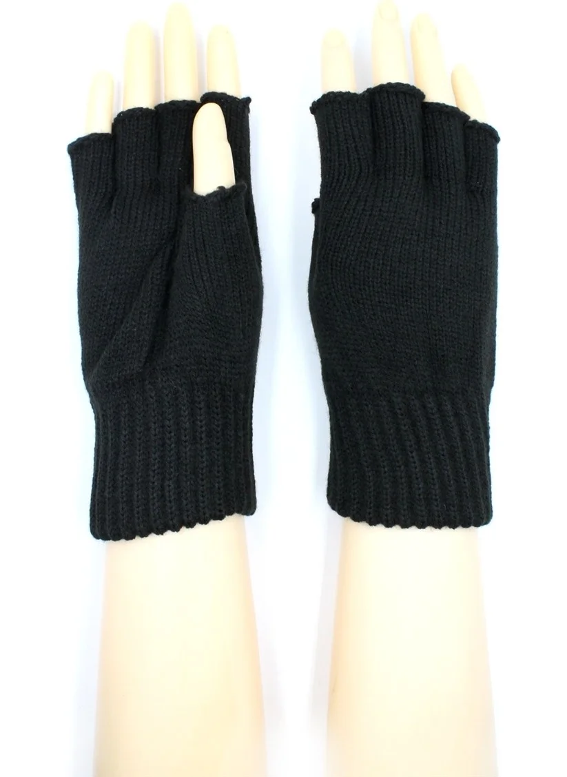 Cappello Ceppello Black Knitwear Unisex Half Finger Glove CAPEFTZR01