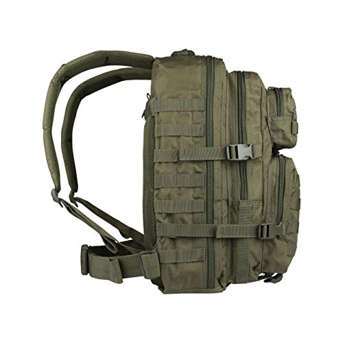 Mil-Tec Unisex Assault Pack - Rugged Durable Lightweight Ergonomic Versatile Tactical Outdoor Camping Hiking Backpack with Adjustable Padded Shoulder Straps & MOLLE Loops, Olive Drab, 20L - Image 3