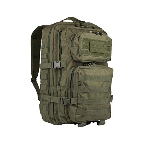 Mil-Tec Unisex Assault Pack - Rugged Durable Lightweight Ergonomic Versatile Tactical Outdoor Camping Hiking Backpack with Adjustable Padded Shoulder Straps & MOLLE Loops, Olive Drab, 20L - Image 2