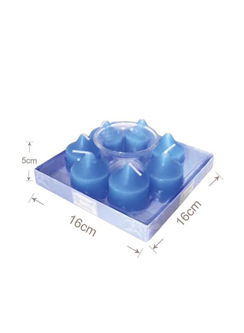 BABAZAM 7 Pieces Candles For Home And Office Decor Also Great Gift Blue 13x5x5cm  - Image 1
